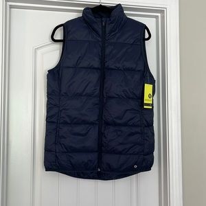 Navy blue puffer vest